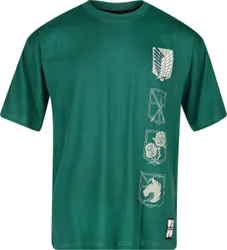 Anime T-Shirt - Flügel der Freiheit - Logo - Oversize - S bis 5XL - für Männer - Größe M - grün - Lizenzierter Fanartikel - Männer - male