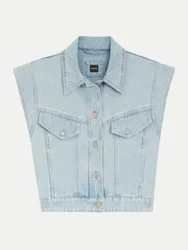 Orange Unterhemd aus Denim Blau S