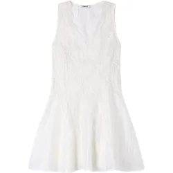 Vestido corto acampanado con lino