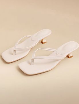 Nuevas sandalias de verano para mujer de unicolor, zapatos elegantes de vacaciones, sandalias casuales de playa con tacón alto, tacones fáciles de p