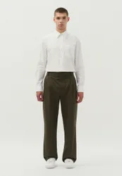 Oversized Bundfaltenhose Uni Grün M