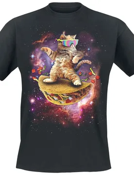 T-Shirt - Awesome Cat - S bis 5XL - für Männer - Größe XL - schwarz - Männer - male - Goodie Two Sleeves - FashionsVida