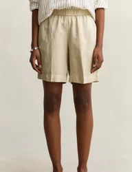 Linen Blend Shorts Beige female