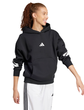 Future Icons 3-stripes Hoodie Donna - Felpe con cappuccio Nero - Taglia XXL (50-52) - Poly Mesh XXL (50-52)