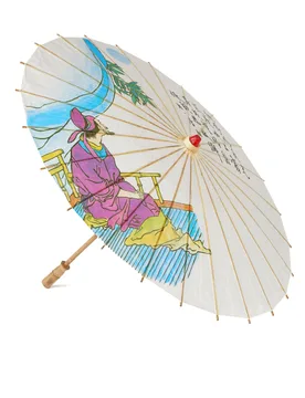 Chinesischer Sonnenschirm weiss-bunt 85cm - ESPA - FashionsVida