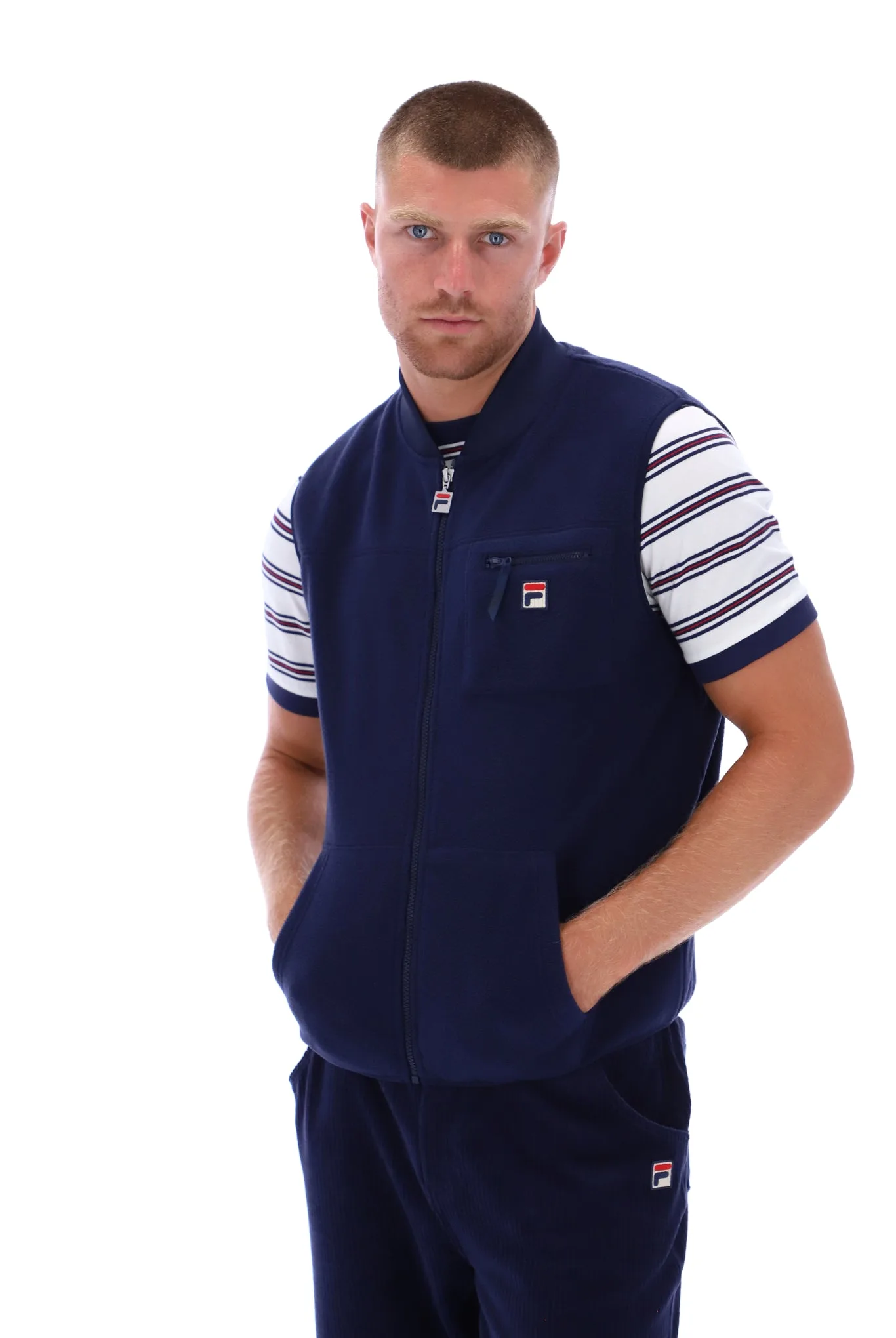 Grant Polar Fleece Gilet - XS - FILA - FashionsVida