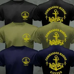 French navies Special Forces Commandos Marine Marins Men T-shirt Casual O-Neck Men Clothing