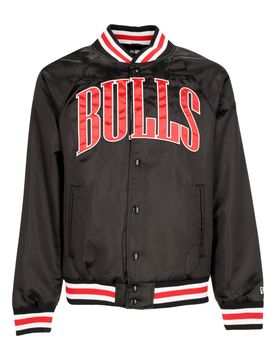 Giubbotto Bomber Uomo Nba Applique Satin Bomber Chibul Black/front Door Red