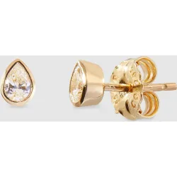 Pendientes Geometry de oro y diamantes