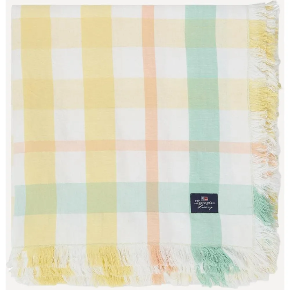 Mantel de algodón-lino de cuadros - Lexington - FashionsVida