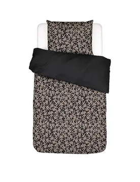 Satin Bettwäsche JULIETTE 70x90cm/140x200cm Almost Black schwarz baby - Essenza - FashionsVida