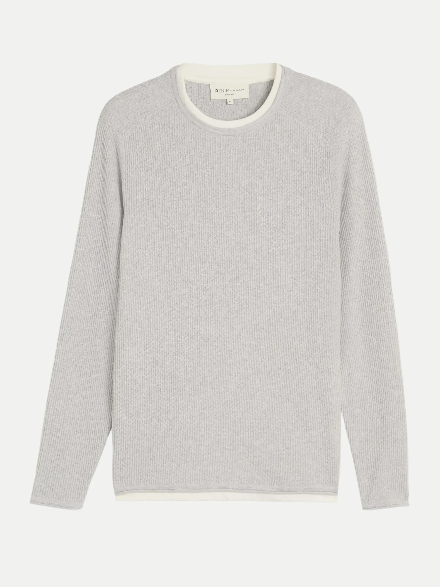Strickpullover im 2-in-1-Look Grau XL - Tom Tailor Denim - FashionsVida
