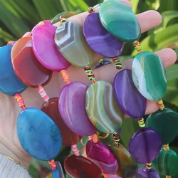 Pcs ,28-30x37-40mm Multi-Color Agates Oval Beads , For DIY Jewelry making ! Mixed wholesale for all items!