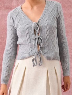 Maglione con allacciatura - grigio chiaro