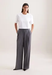 Bundfaltenhose aus einer Wollmischung Grau 44