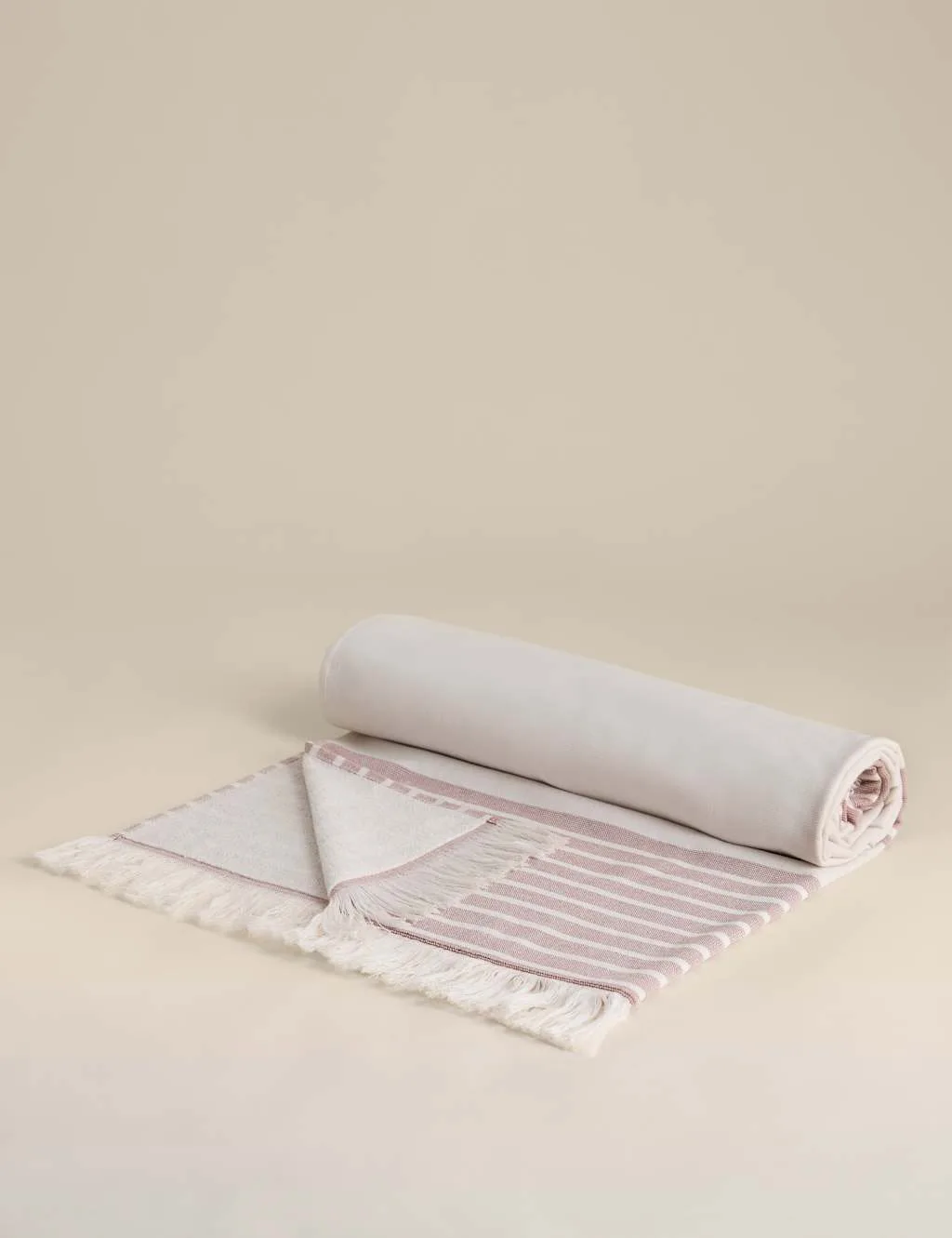 Pure Cotton Hammam Beach Towel Brown Mix - M&S - FashionsVida