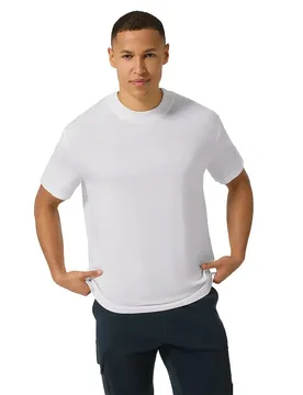 Maglietta A Maniche Corte Casual Rib Bio J Regular Fit Fresh White S - super.natural - FashionsVida