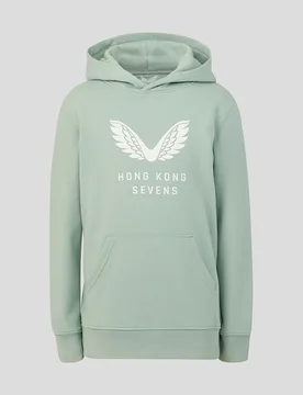 Hong Kong China Rugby Junior 2026 Hk7s Big Wing Hoodie ALOE JM Unisex - Castore - FashionsVida