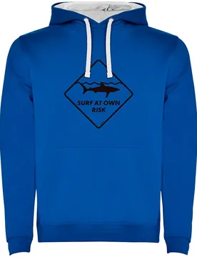 Sweat à Capuche Surf At Own Risk Two-colour Royal Blue / White L - Kruskis - FashionsVida
