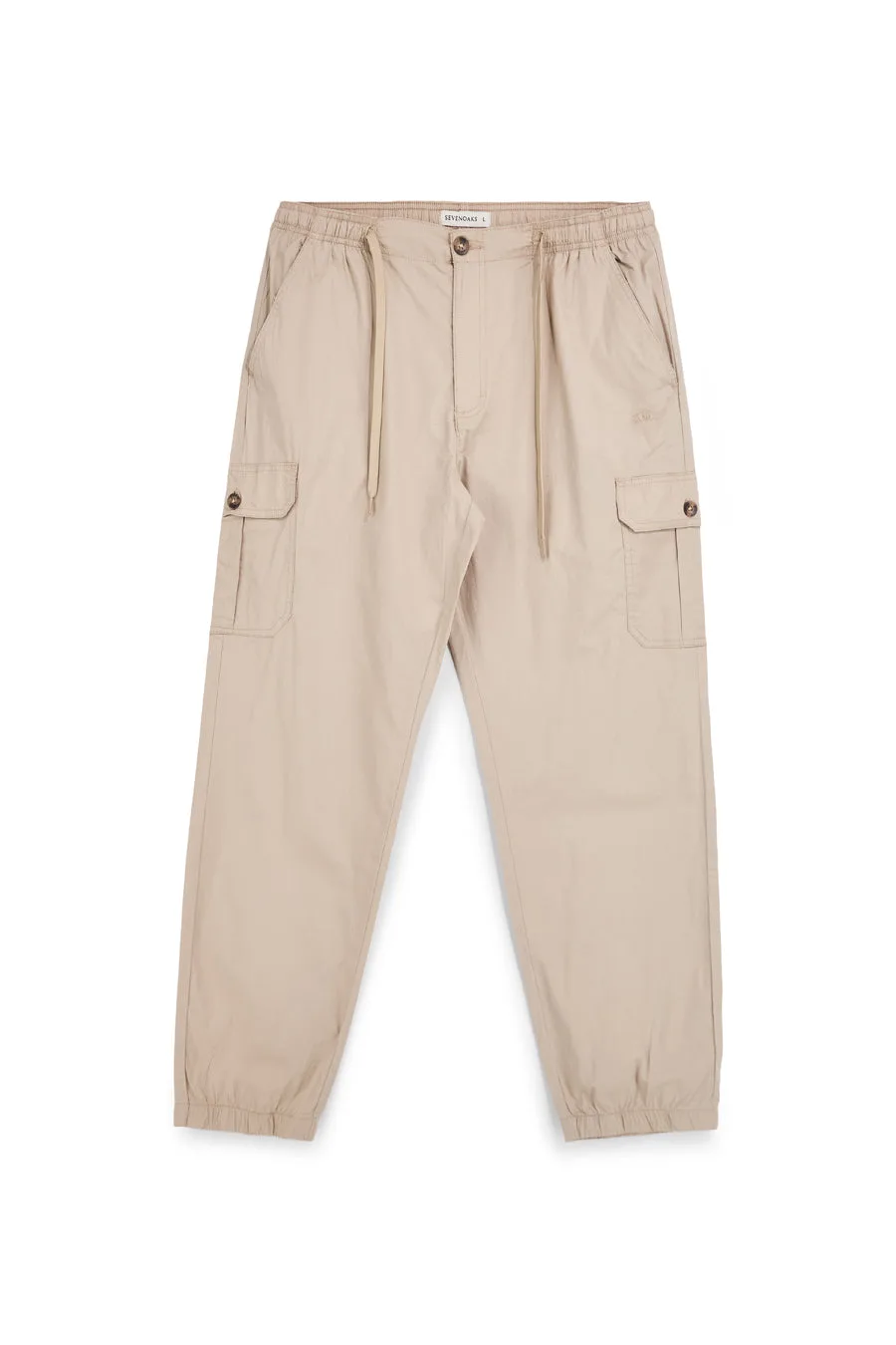 Pantaloni beige con tasche cargo e coulisse NBY006 M - SEVENOAKS - FashionsVida