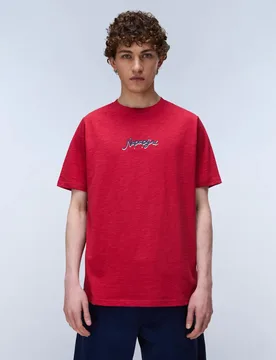 Elior Pure Cotton T-Shirt Red male - Napapijri - FashionsVida