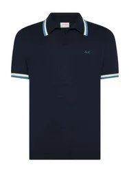 Polo uomo - polo sweater stripes details s/s - blu