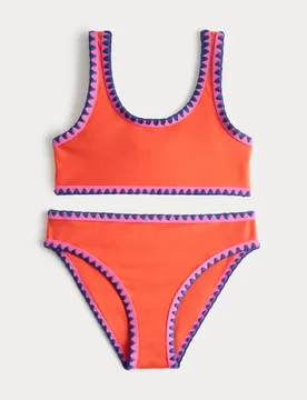 Piece Whipstitch Bikini (6-16 Yrs) Orange female - M&S - FashionsVida