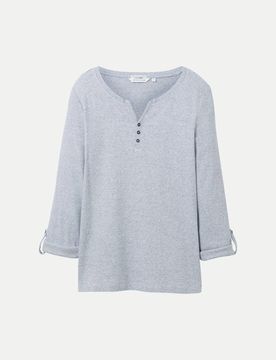 Langarmshirt mit Turn-Up-Funktion Grau M