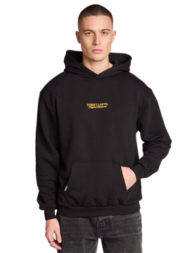 Guessepie Herren Kapuzenpullover - Schwarz - Größe L - Baumwoll-Fleece Black L