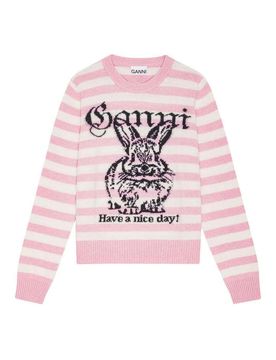 Ganni Bunny Wool Crewneck Jumper