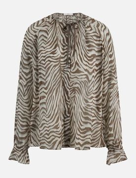 Bluse mit Zebra-Print Braun 36