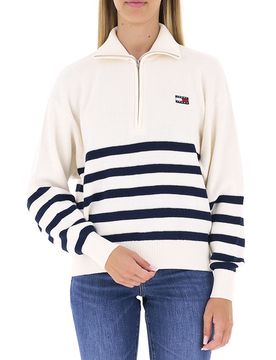 Maglione mezza zip PANNA XS