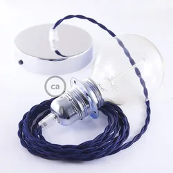 Cables Lampe Suspendue Pendel Pour Abat-jour Tm20 50 Cm Dark Blue / Chrome Plated One Size