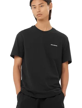 Chest logo regular camiseta montaña manga corta hombre Negro (XL) - Salomon - FashionsVida