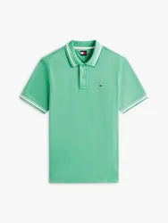 Polo con righe uomo verde