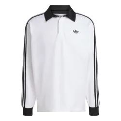 Originals 3 Stripes Long Sleeve Poloshirt White L Herren