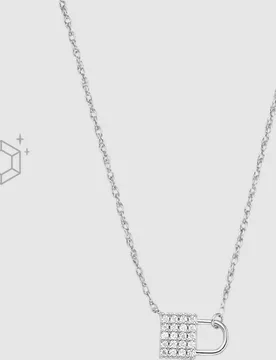 Collar de cadena de mujer con candado de de ley - Fossil - FashionsVida