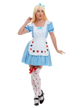 Kartenspiel Dirndl Damenkostüm Märchen blau-weiss - RUBIES NL - FashionsVida