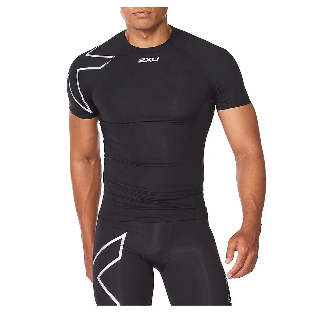 Maglietta A Maniche Corte Core Compression Black / Silver S - 2XU - FashionsVida
