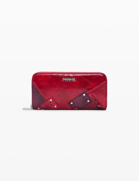 Monedero grande snake, Mujer, Poliuretano, Rojo, U