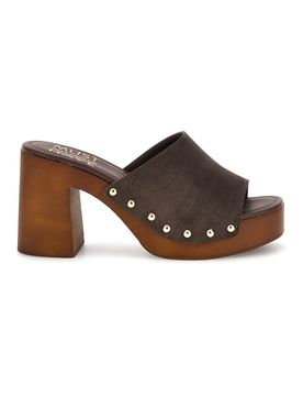 Sandalo marrone in pelle con tacco alto Must Have 11934 38
