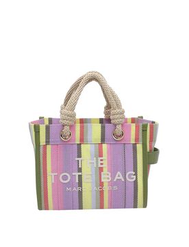 Borsa tote piccola in rete a righe multicolor