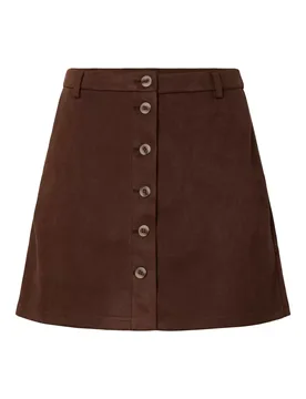 PCRAKEL BRUHED HW HORT KIRT female - S - FashionsVida