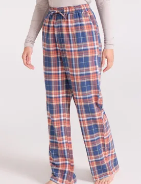 Women's Lightweight Relaxed Fit Soft Comfy Elastic Waist Flannel Lounge Pants in Navy Size: 10 - Navy - Size: 10 - Mountain Warehouse - FashionsVida