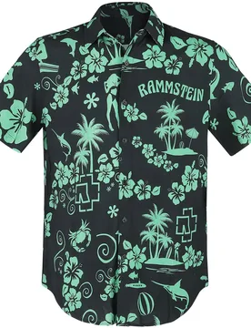 Kurzarmhemd - Mein Land - M bis 5XL - für Männer - Größe M - schwarz/grün - Lizenziertes Merchandise! - Männer - male - Rammstein - FashionsVida