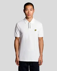 Men's Placket Tipped Polo Shirt in White
