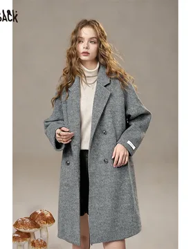 ELFSACK 2025 Winter New Arrivals Elegant Preppy Classic Solid Lapel Wool Blend Trench Coat For Women - Aliexpress - FashionsVida