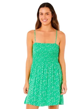 Robe Courte Sans Manches Surf Side Shirred Light Green S