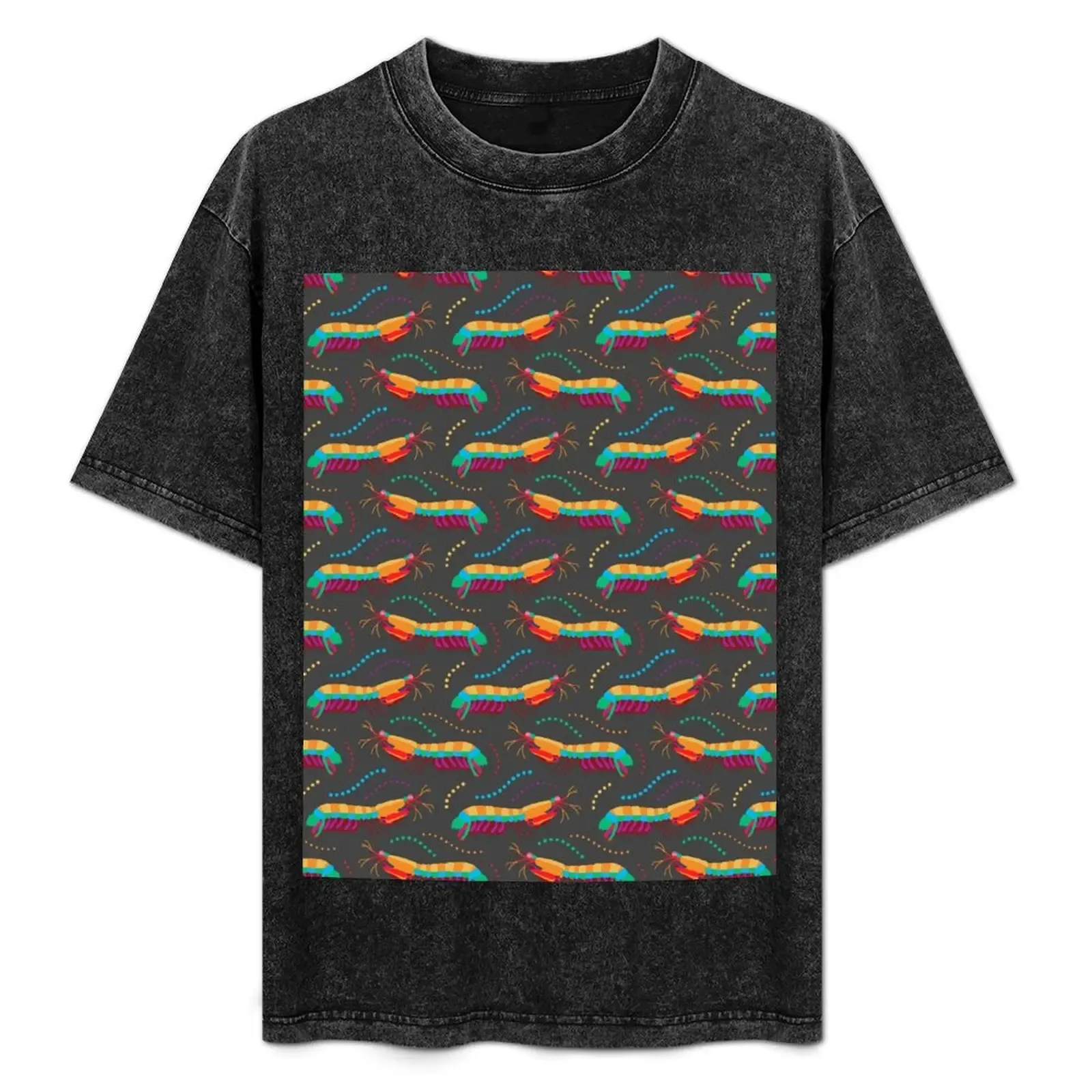 Peacock Mantis Shrimp Pattern T-Shirt Comfortable Basic Crew Neck Tee - Aliexpress - FashionsVida