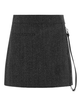 Mini gonna di caviale zippato